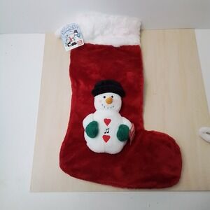 Gund Snowmates Plush‎ Snowman Christmas Stocking  Red Music Not Working